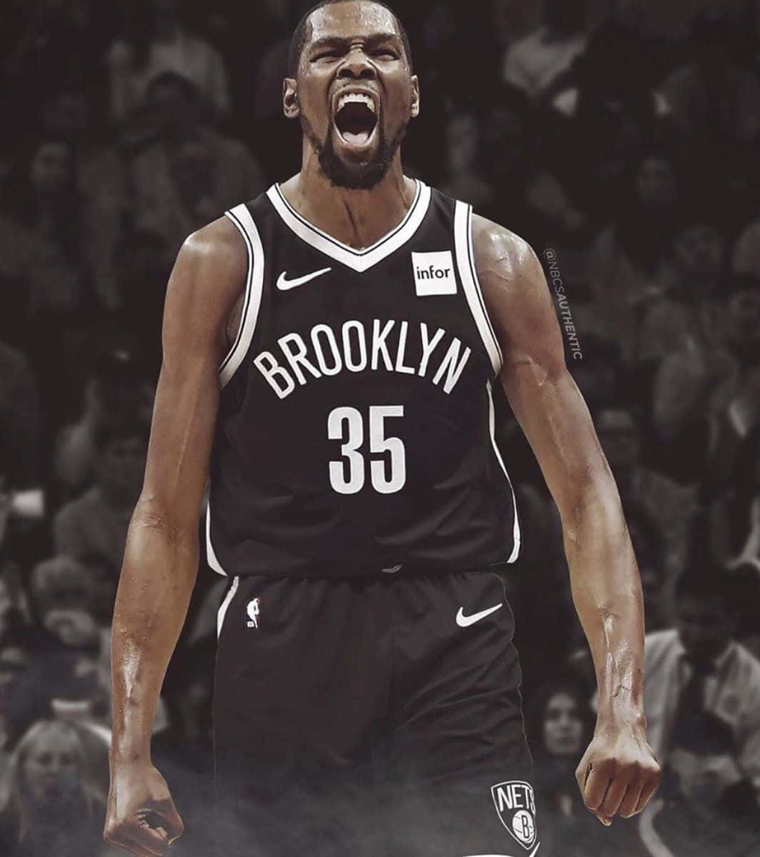 Kevin Durant Nets Shouting Background