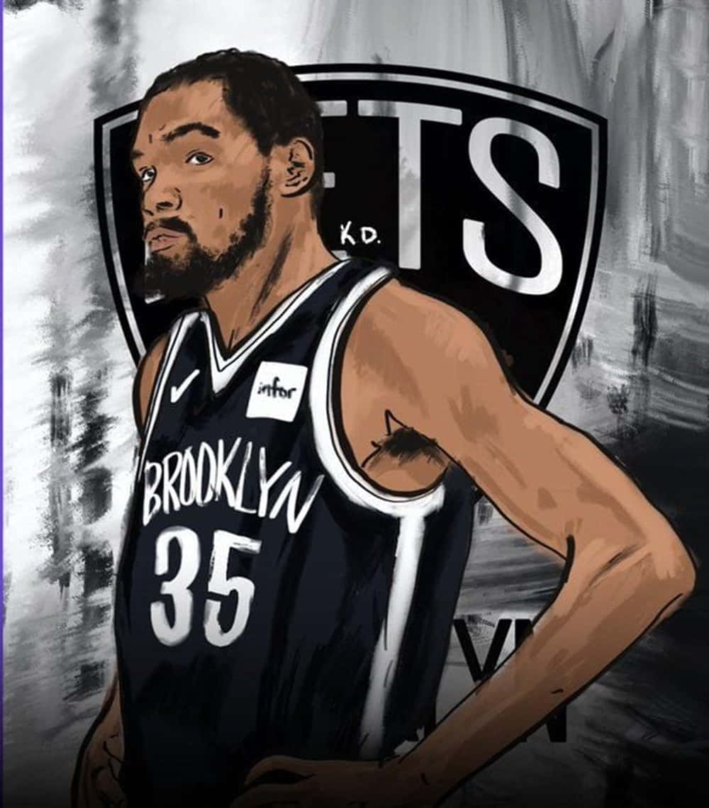 Kevin Durant Nets Vector Art Background