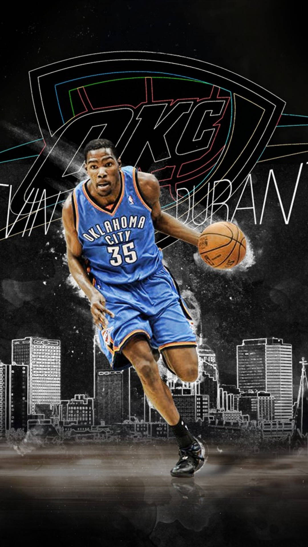 Kevin Durant Okc Cool Basketball Iphone Background