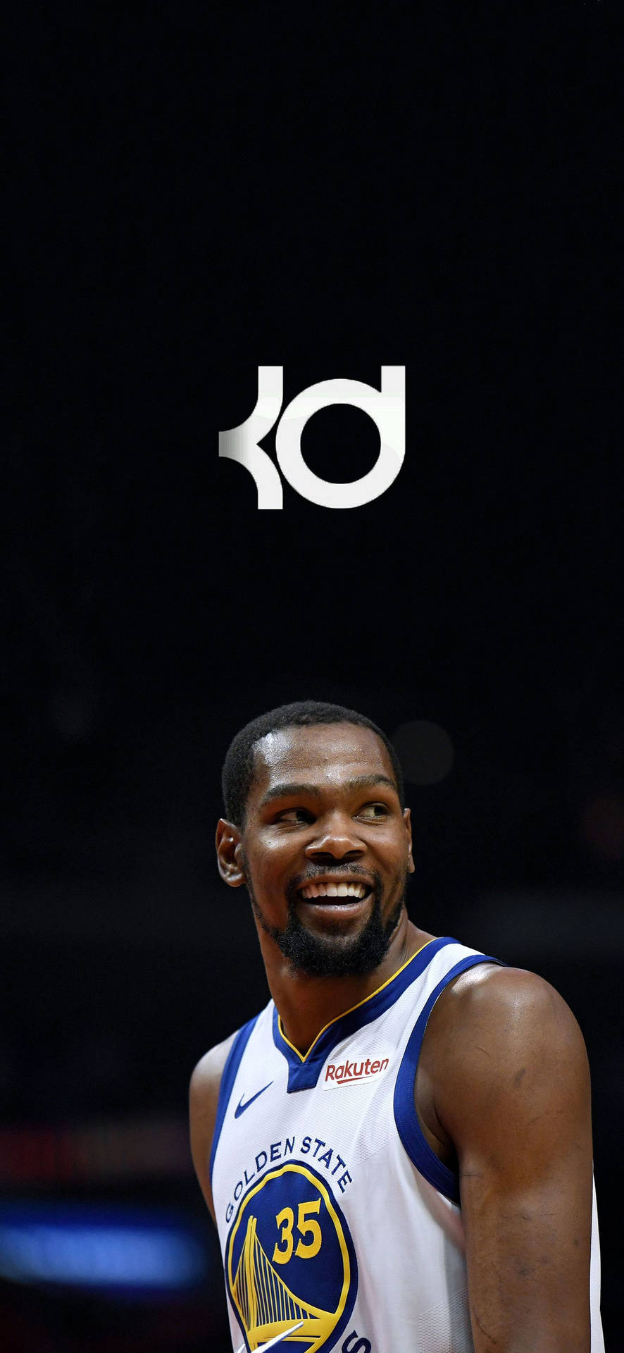 Kevin Durant Smile And Logo Background