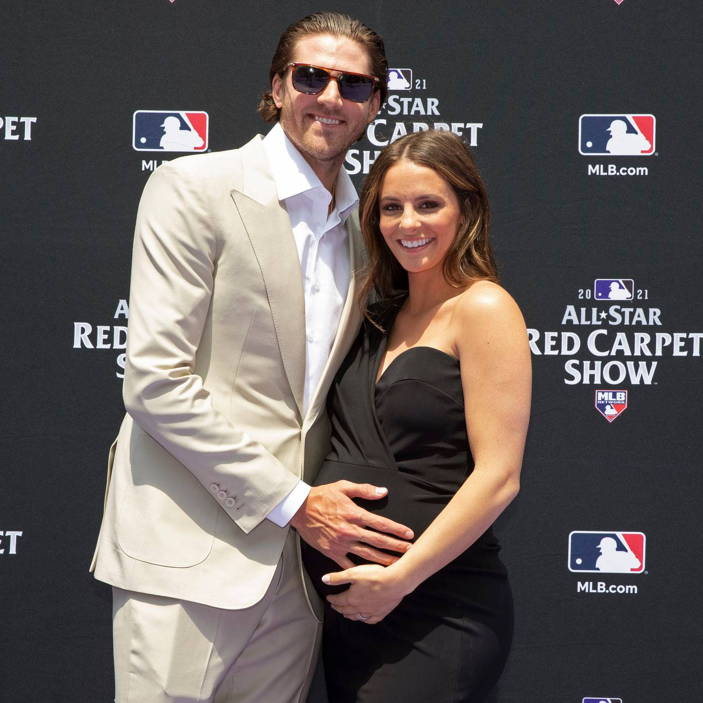 Kevin Gausman And Pregnant Wife Red Carpet Background