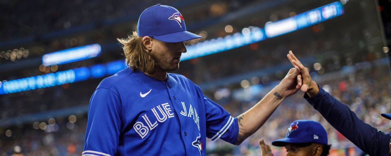 Kevin Gausman Toronto Blue Jays Fist Bumping Background