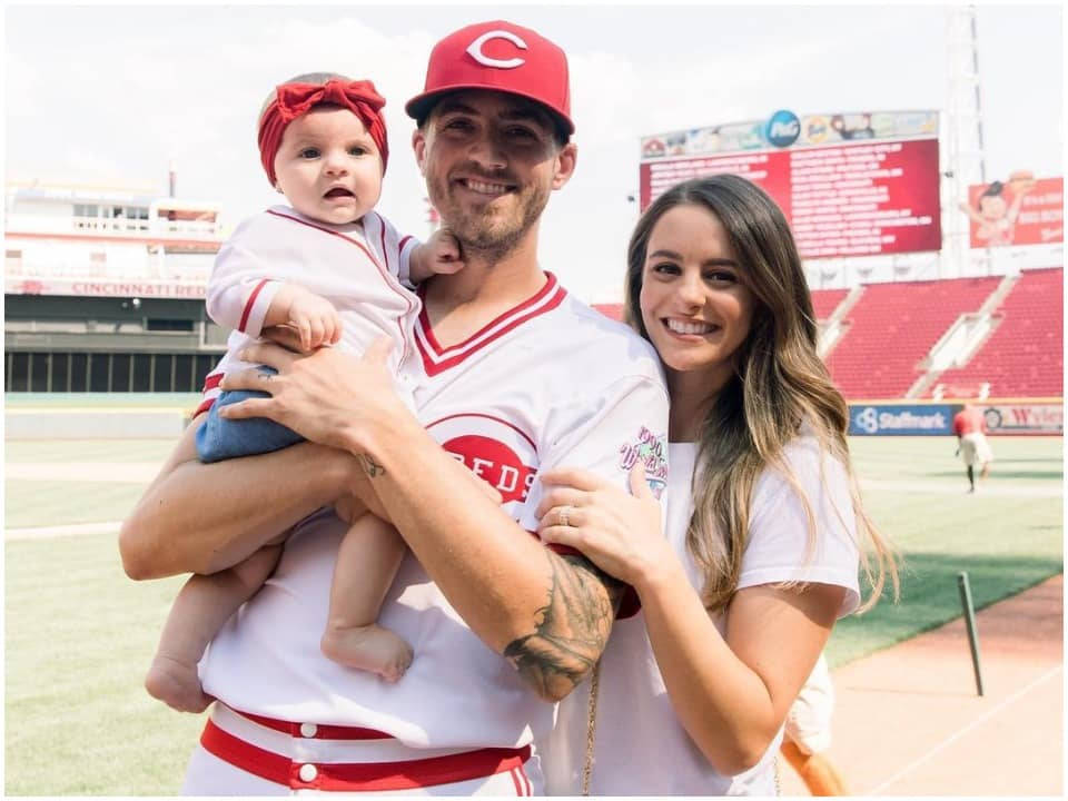 Kevin Gausman With His Wife And Daughter Background