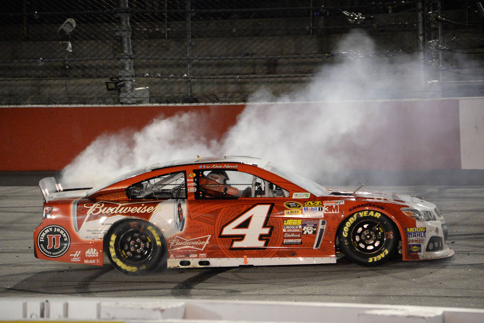 Kevin Harvick’s Race Car In Action Background