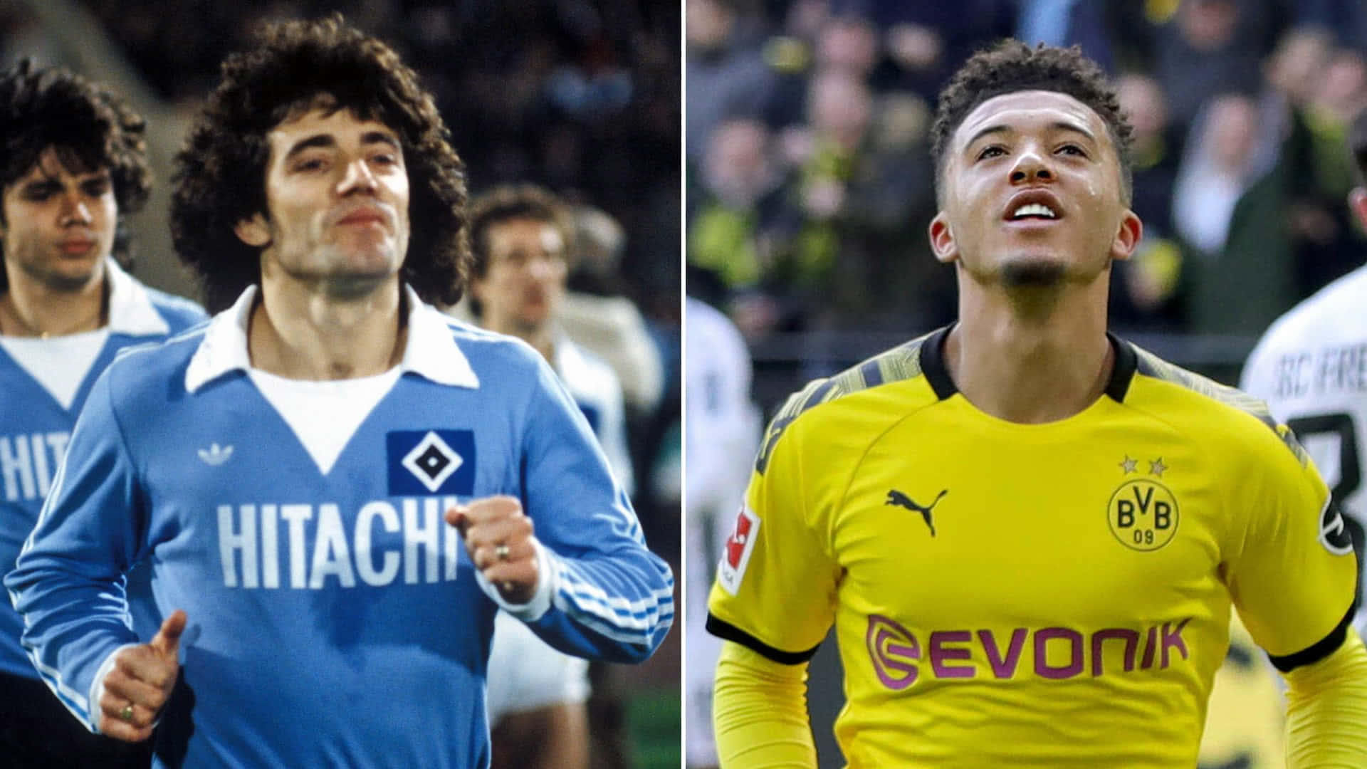 Kevin Keegan And Jadon Sancho Split Background