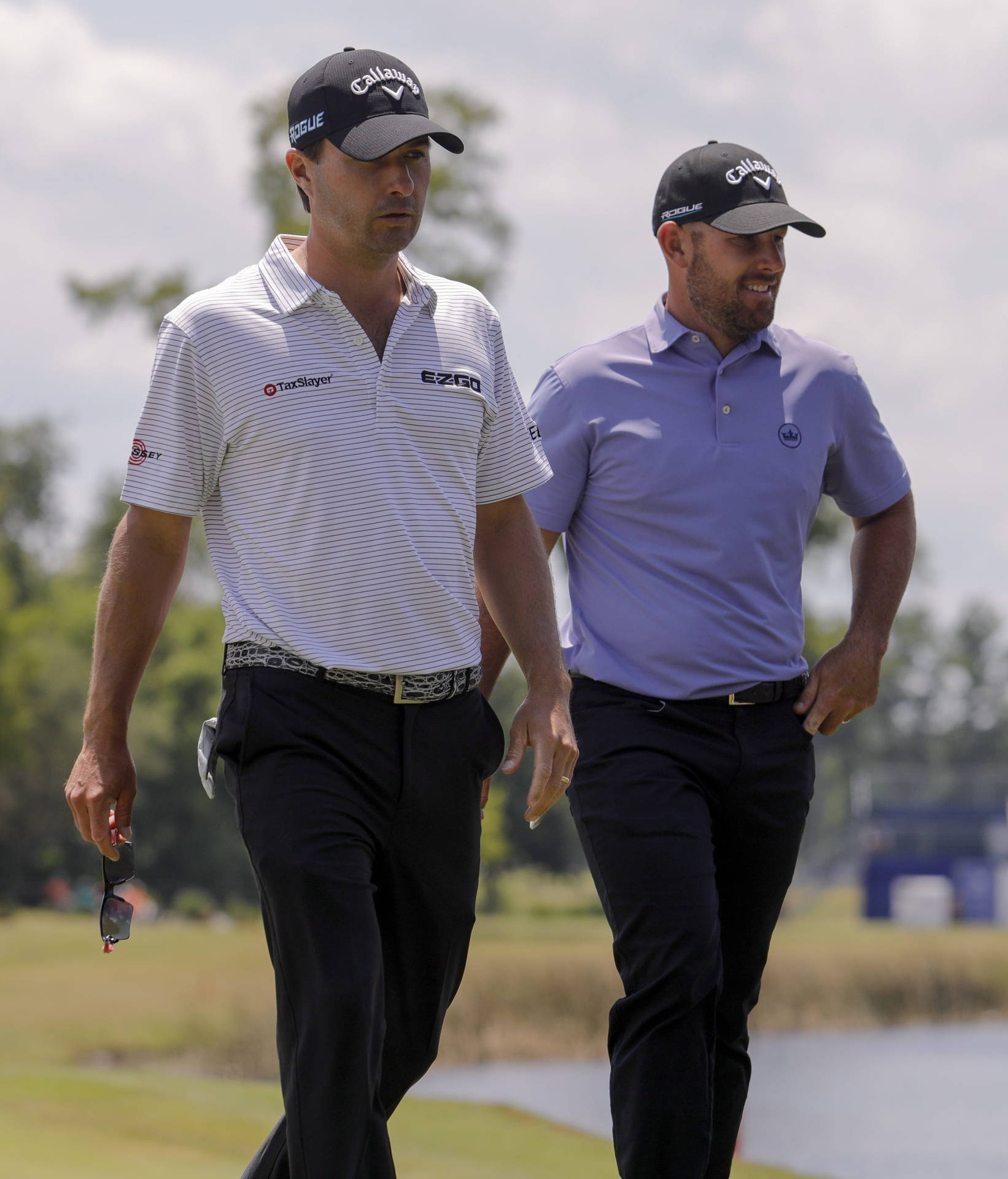 Kevin Kisner And Scott Brown Engaged In Professional Golf Background