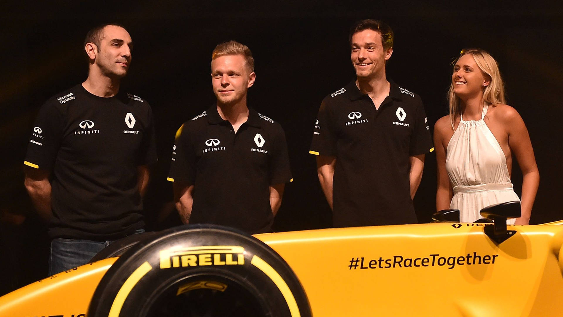 Kevin Magnussen With Renault Team Background