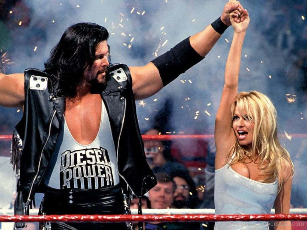 Kevin Nash Sharing A Ring Moment With Pamela Anderson Background