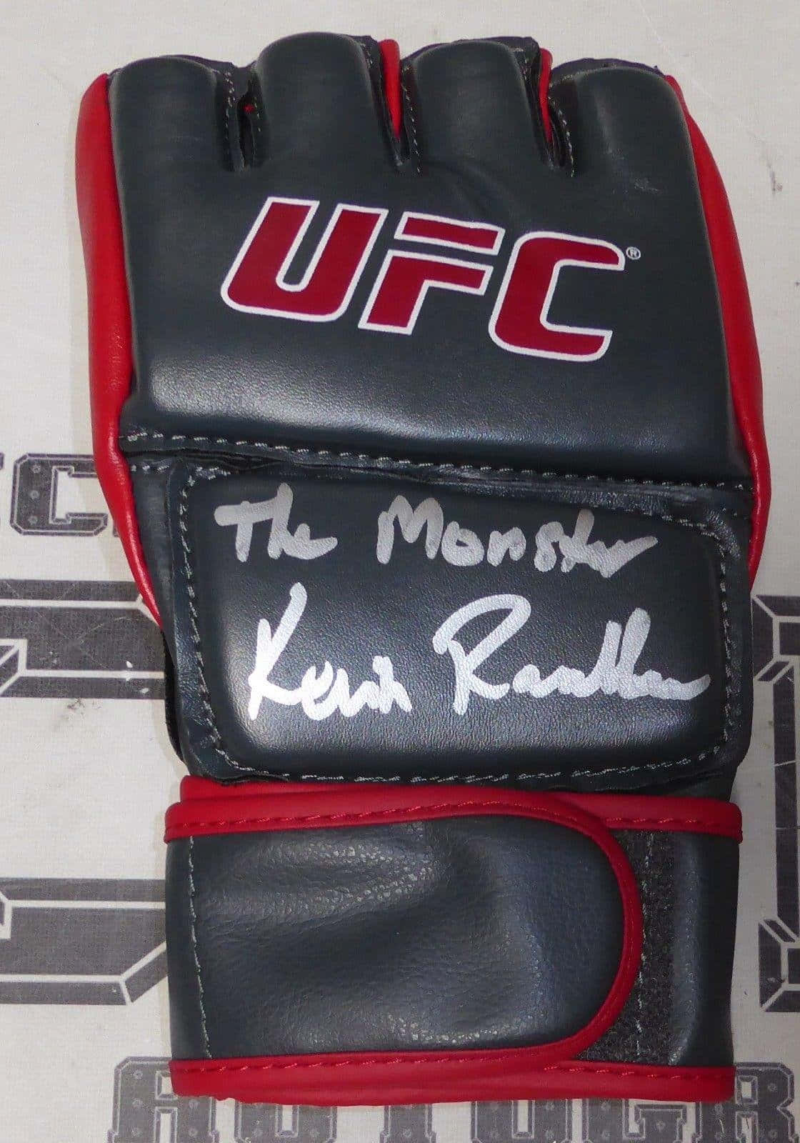 Kevin Randleman Signed Ufc Gloves Background