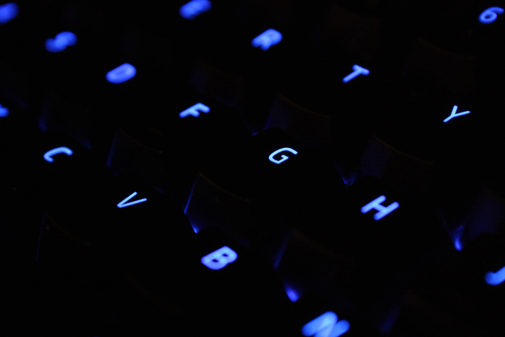 Keyboard Dark And Blue Aesthetic Laptop Background