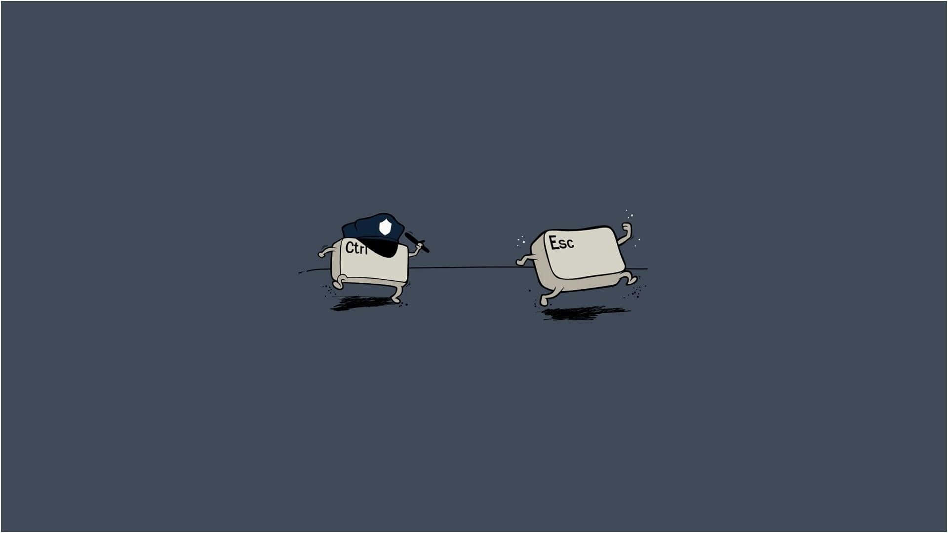 Keyboard Escape Chase Cartoon