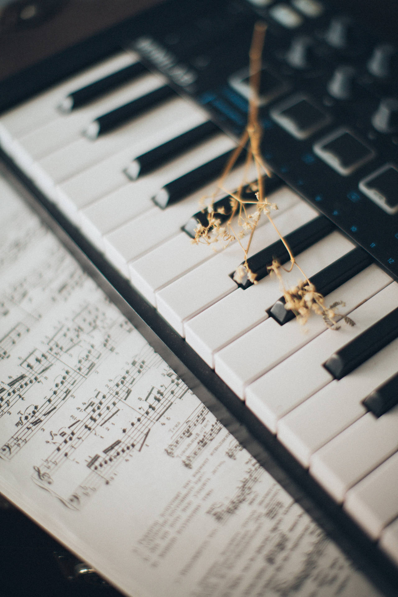 Keyboard With Sheet Music 4k