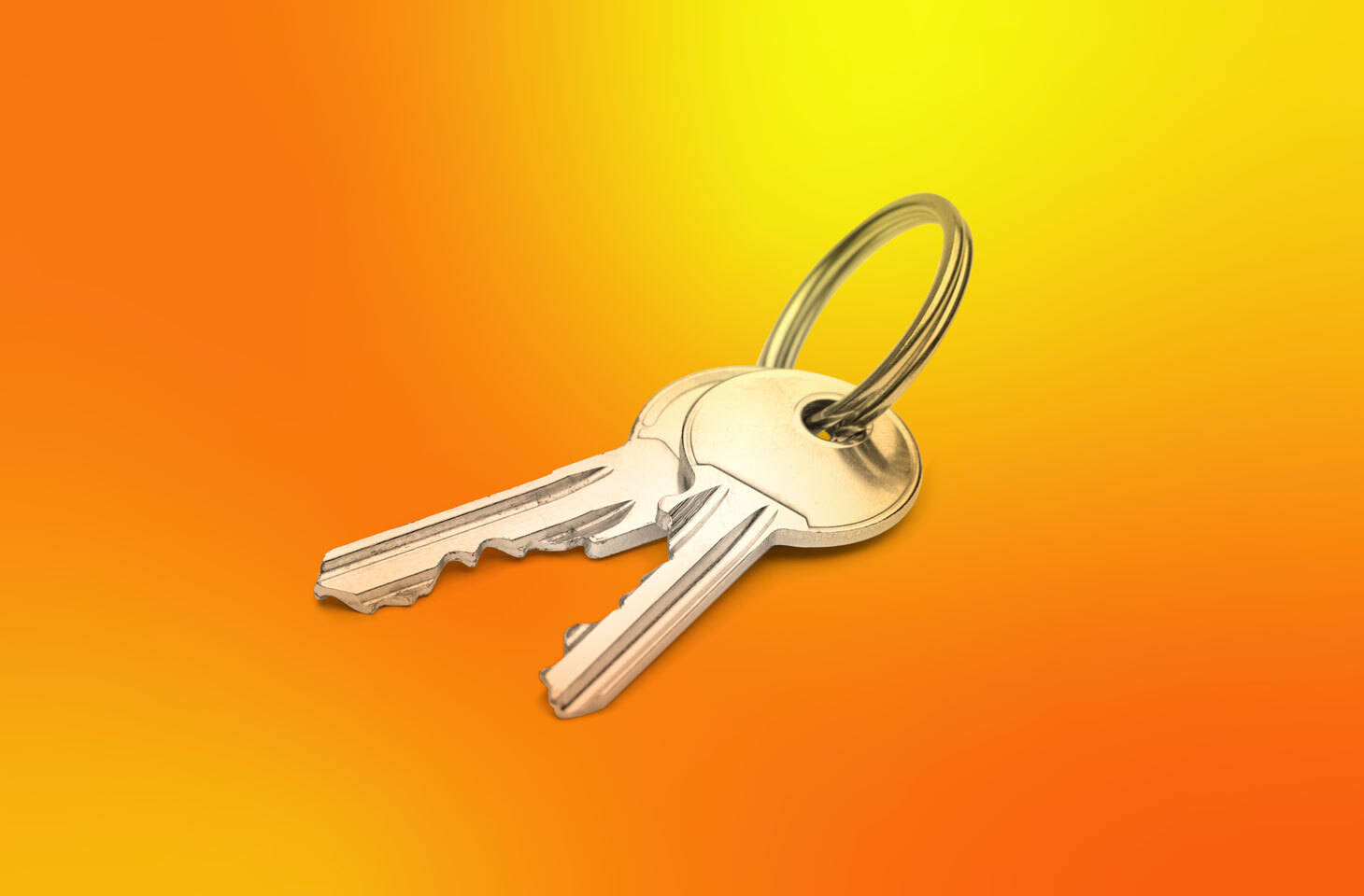 Keys On Yellow And Orange Background Background