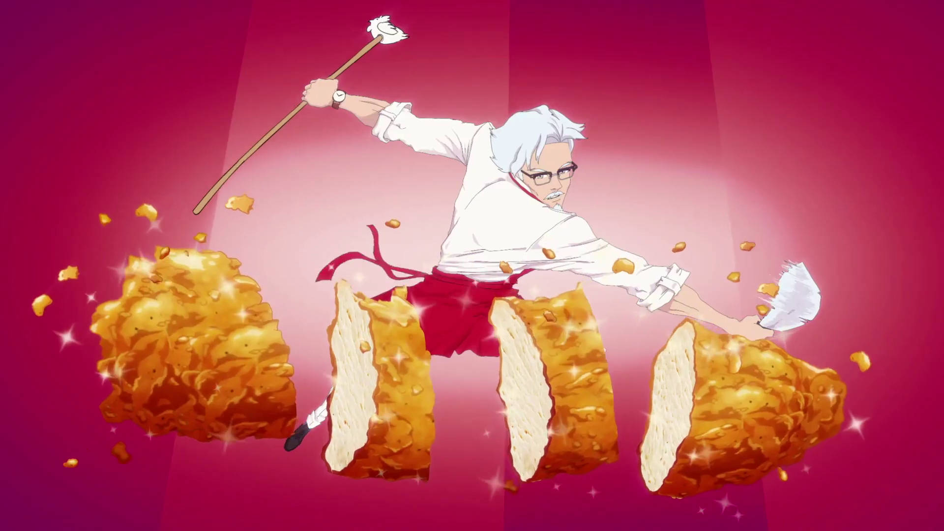 Kfc Colonel Sanders Anime Chef Background