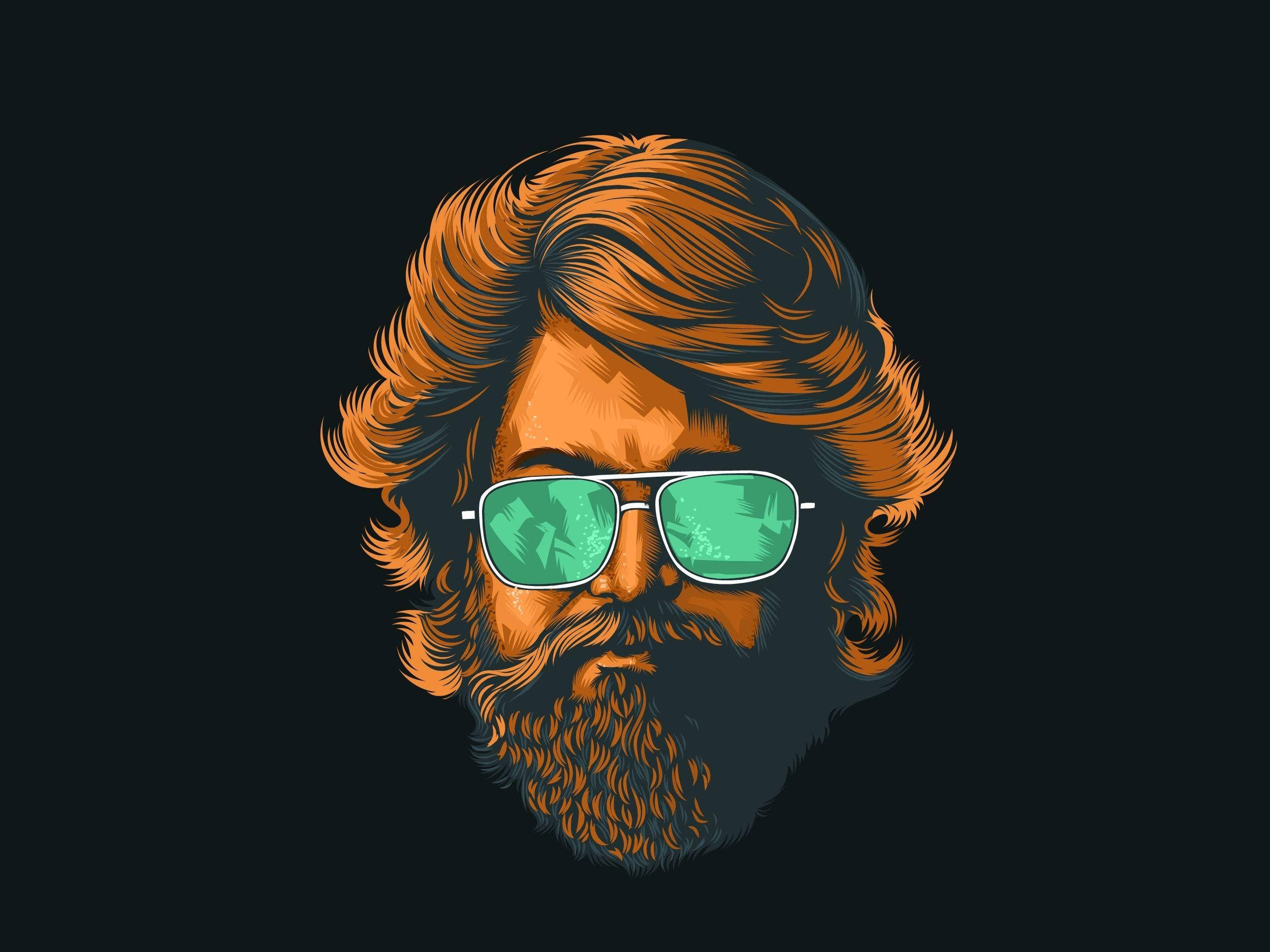 Kgf 2 Star Yash Beard Logo Digital Art Background