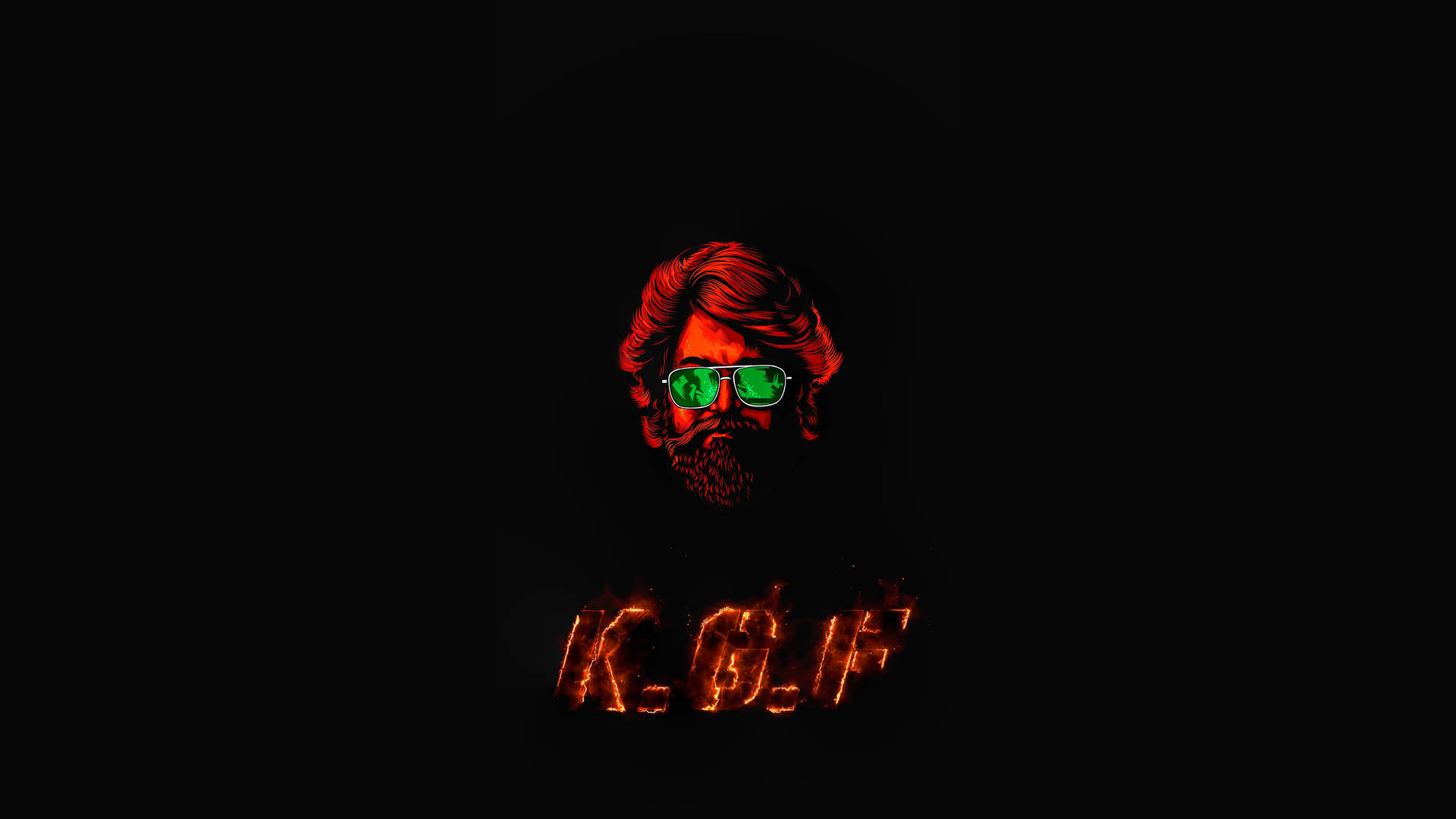 Kgf 4k Logo In Flames Background