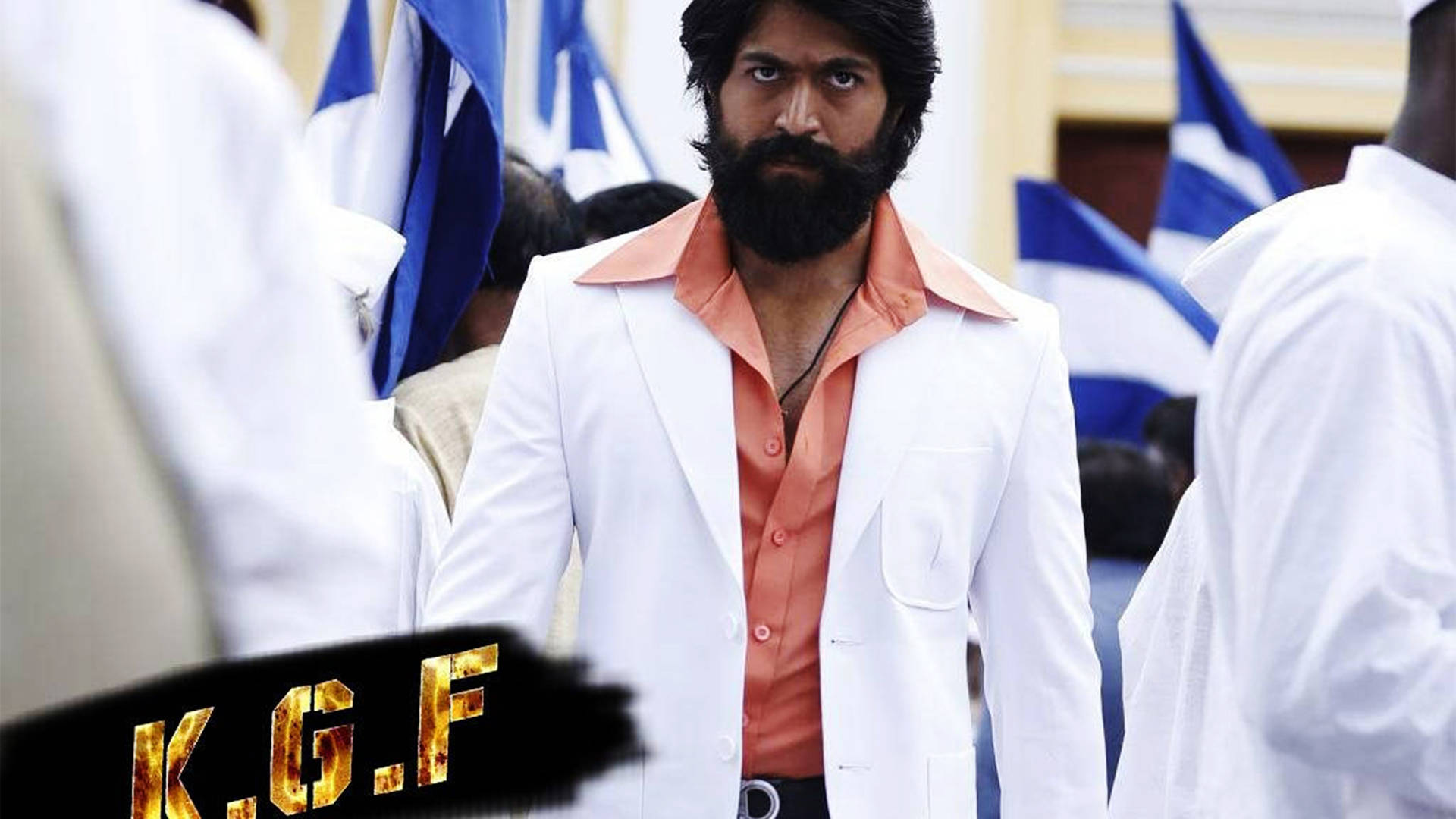 Kgf 4k Rocky White And Pink Suit Background