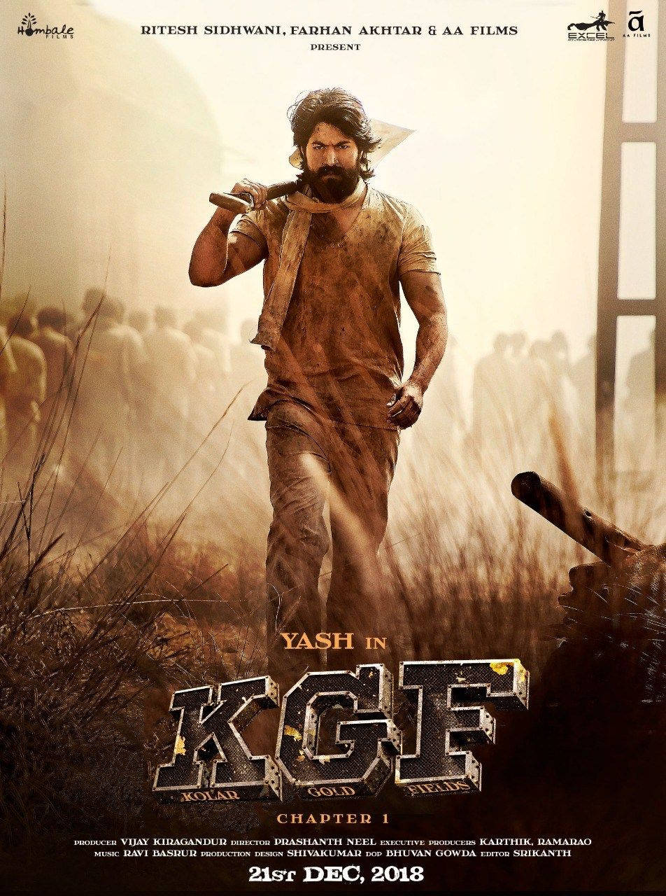 Kgf Chapter 1 Rocky With Shovel Background