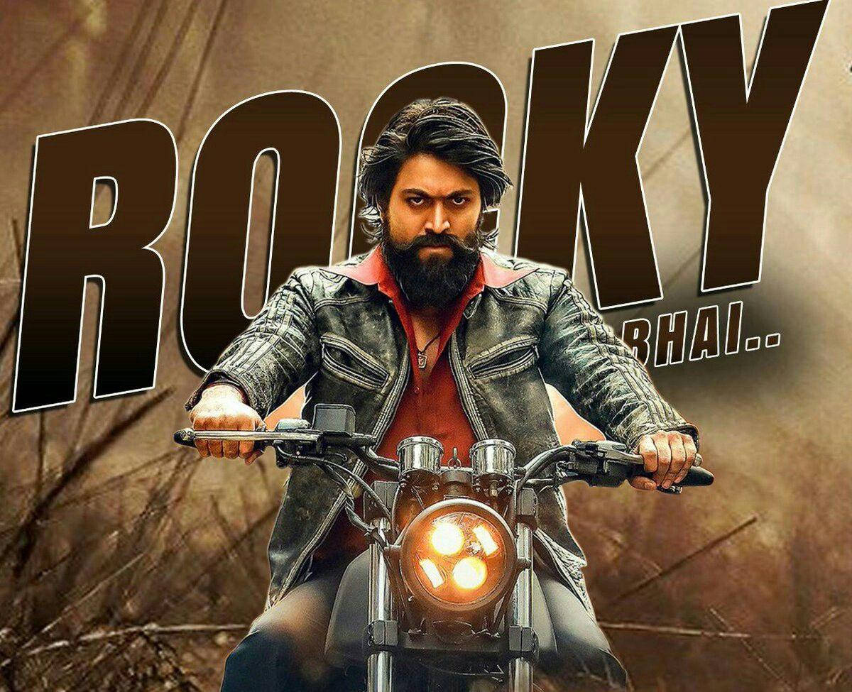 Kgf Rocky Bhai Riding Motorcycle Background