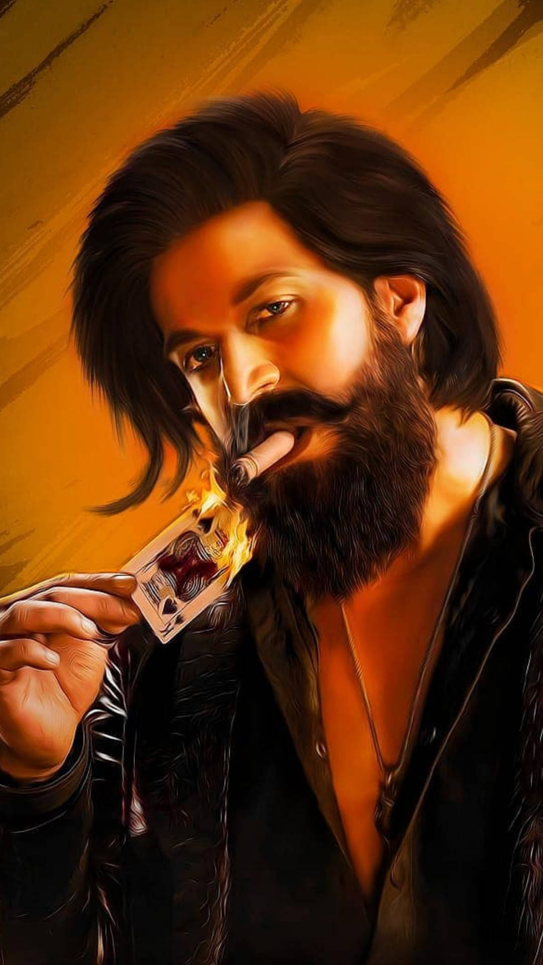 Kgf Yash Burning Playing Card