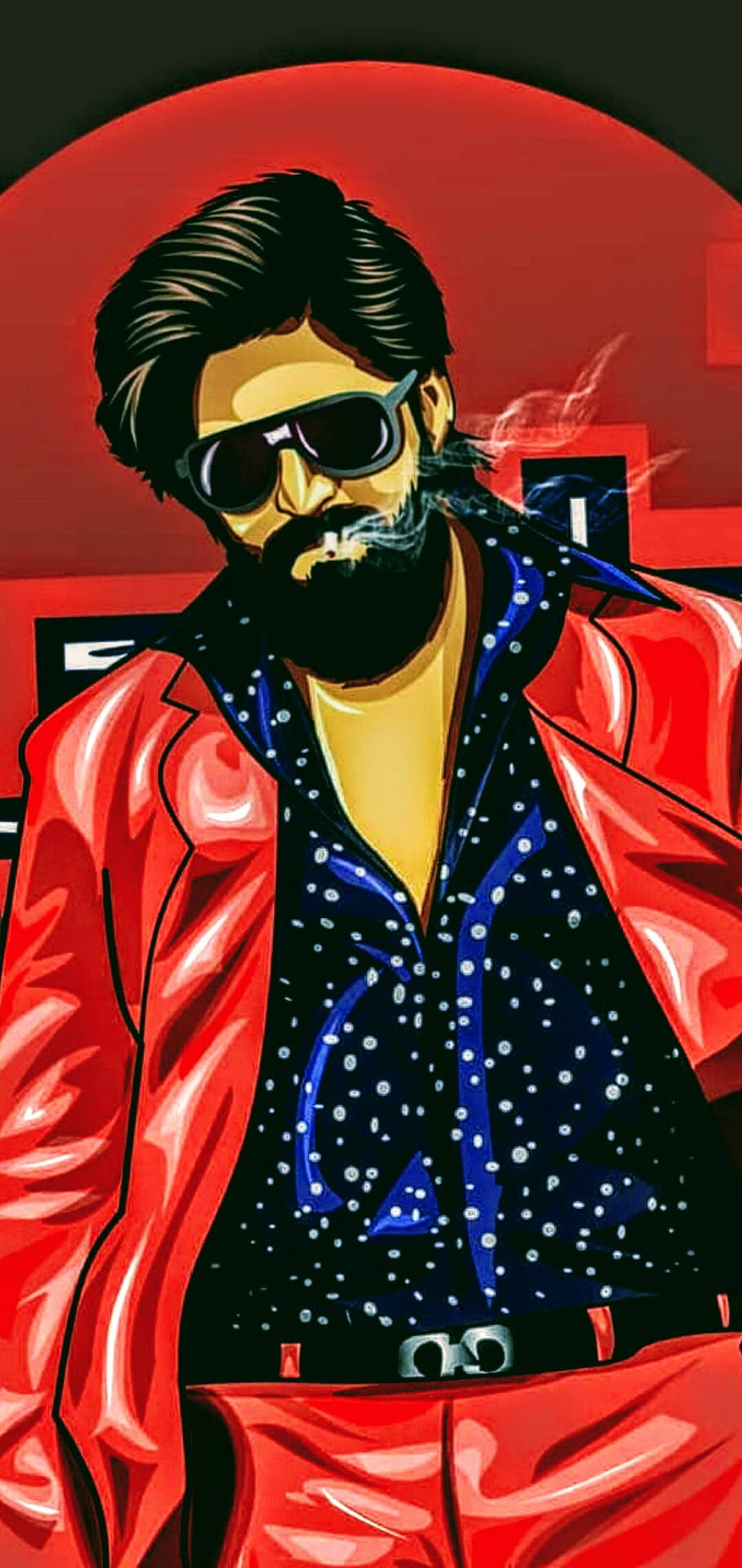 Kgf Yash Vector Art Background