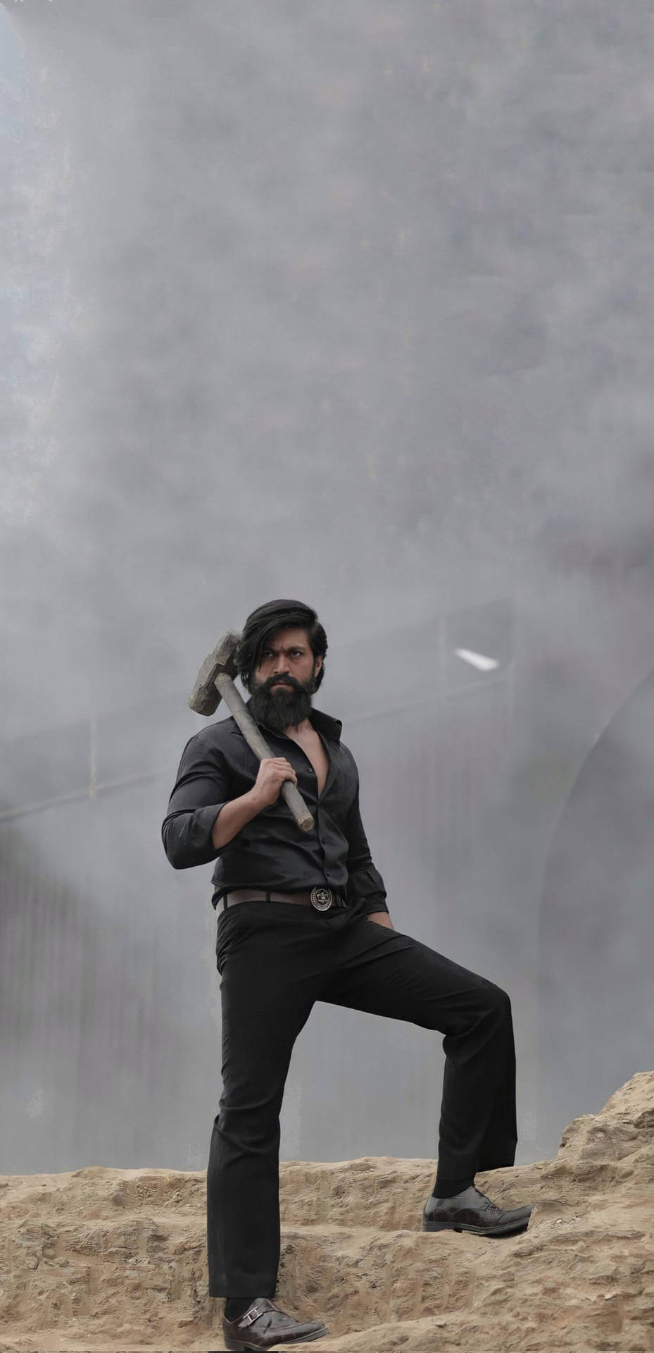 Kgf Yash With Axe Background