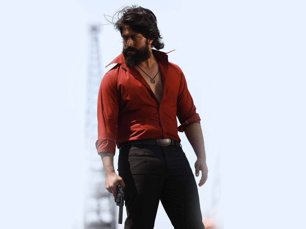 Kgf Yash With Gun Background