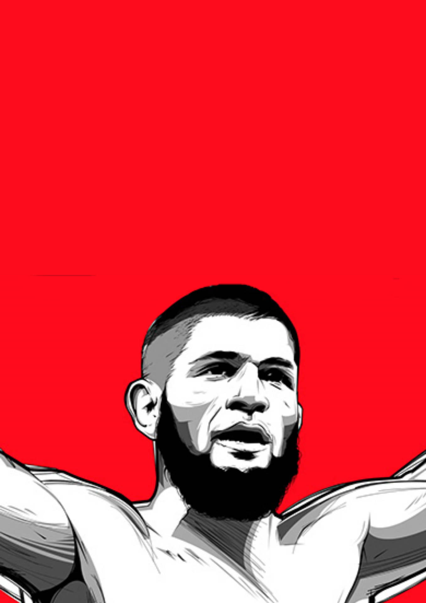 Khabib Nurmagomedov Red Artwork Background