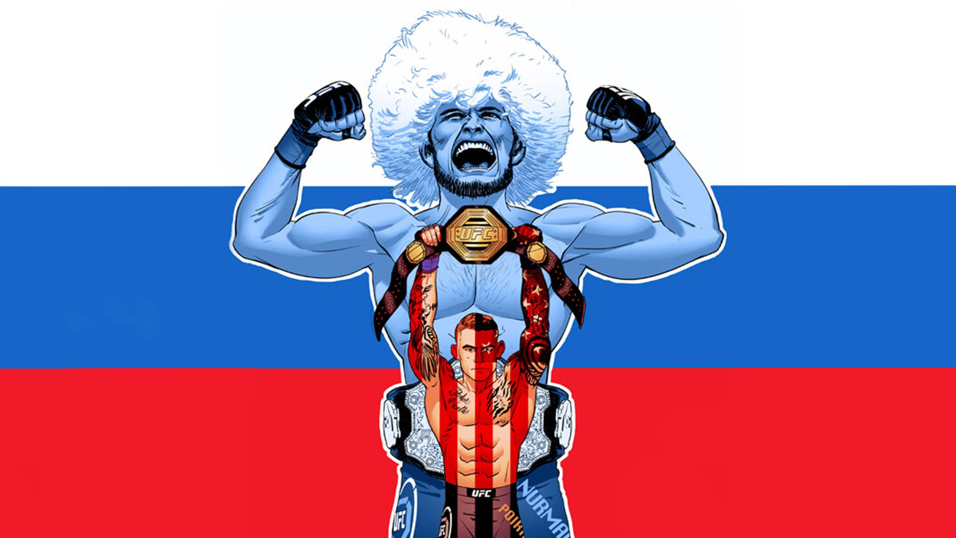 Khabib Nurmagomedov Russian Flag Artwork Background