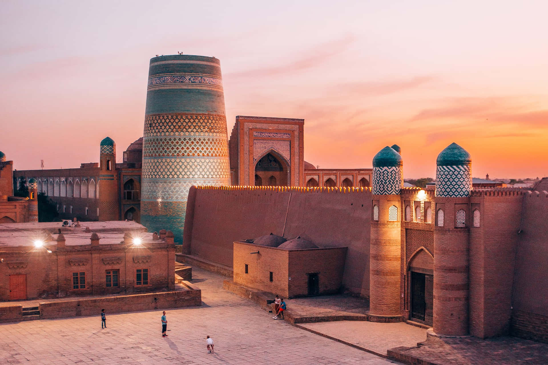 Khiva Beautiful Sunset Background