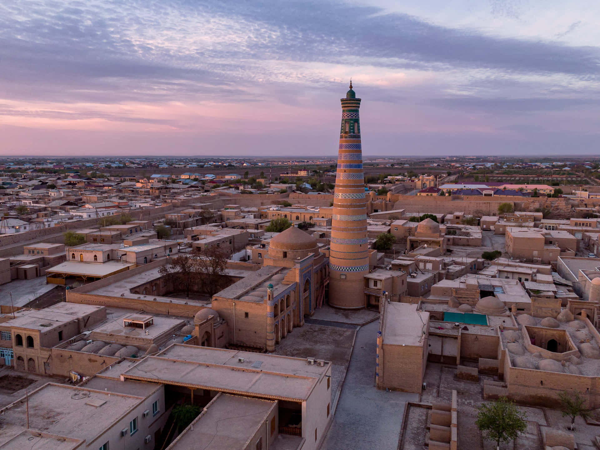 Khiva Beautiful Sunset Sky Background