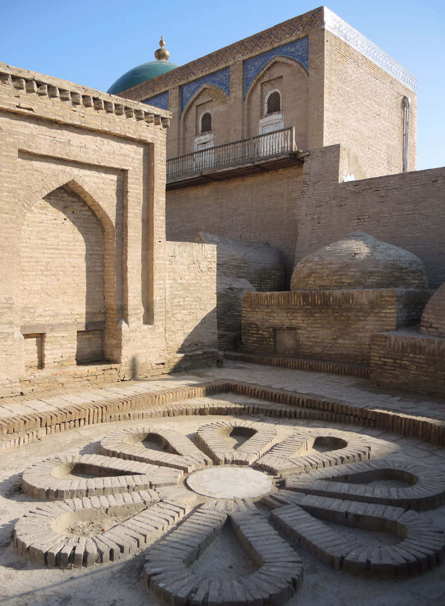 Khiva Brick Buildings Stone Floor Background