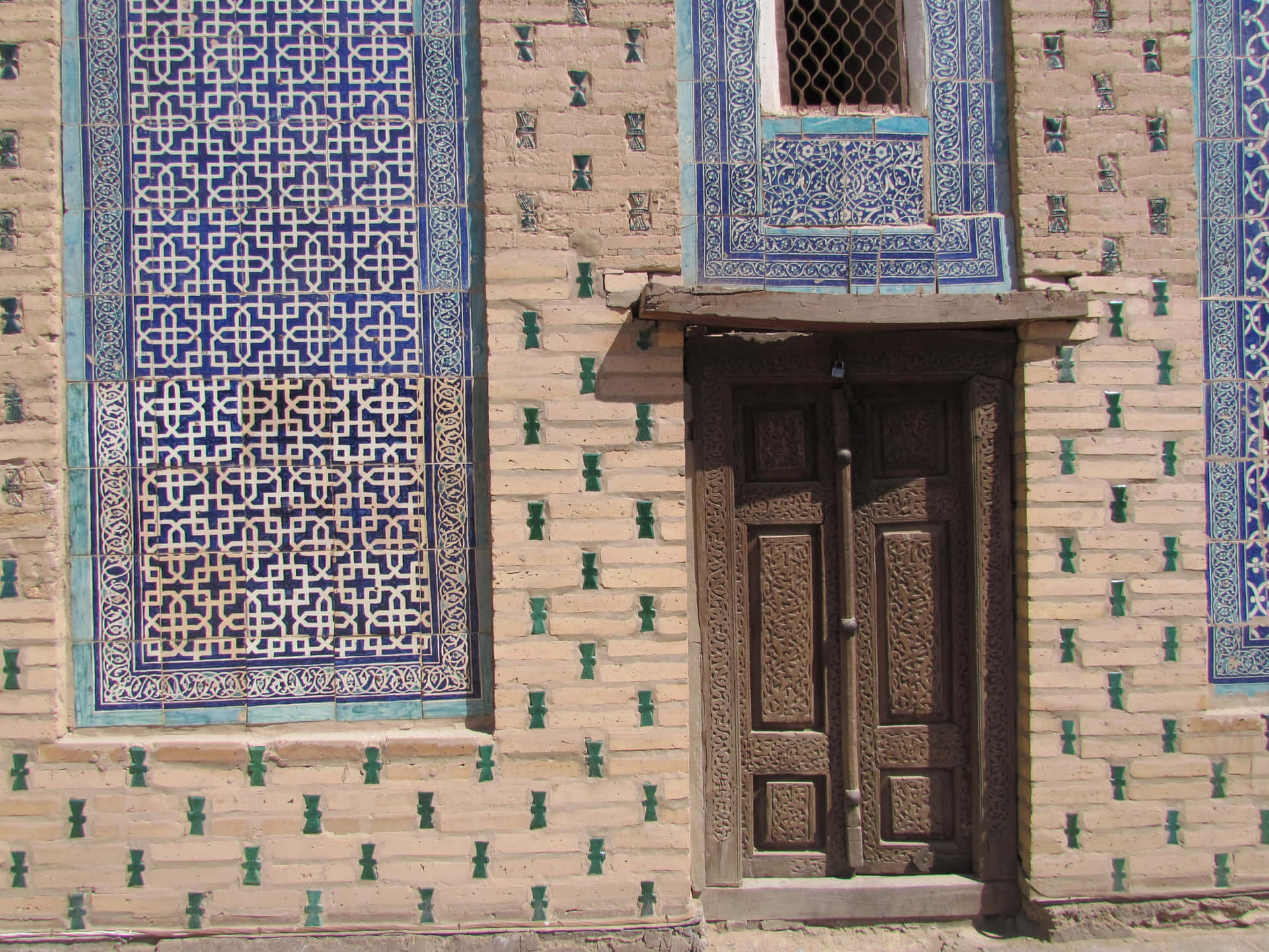 Khiva Brick Wall Door Background