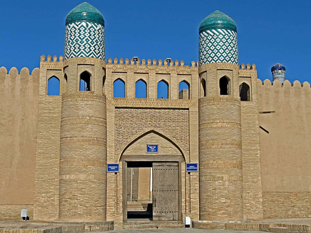 Khiva Entrance Gate Towers Background