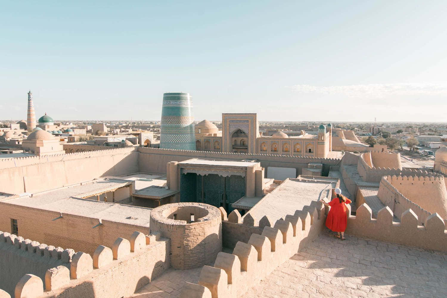 Khiva Structures Sunny Day Background
