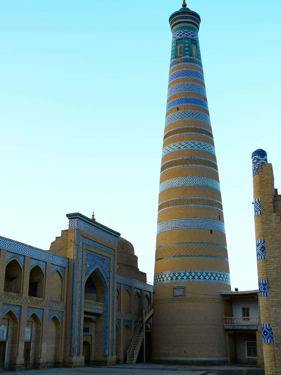Khiva Tower Clear Skies Background