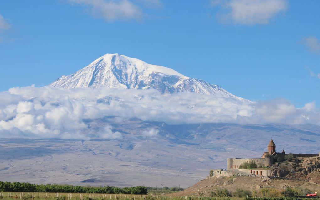 Khor Virap Overlooking Mount Ararat Background