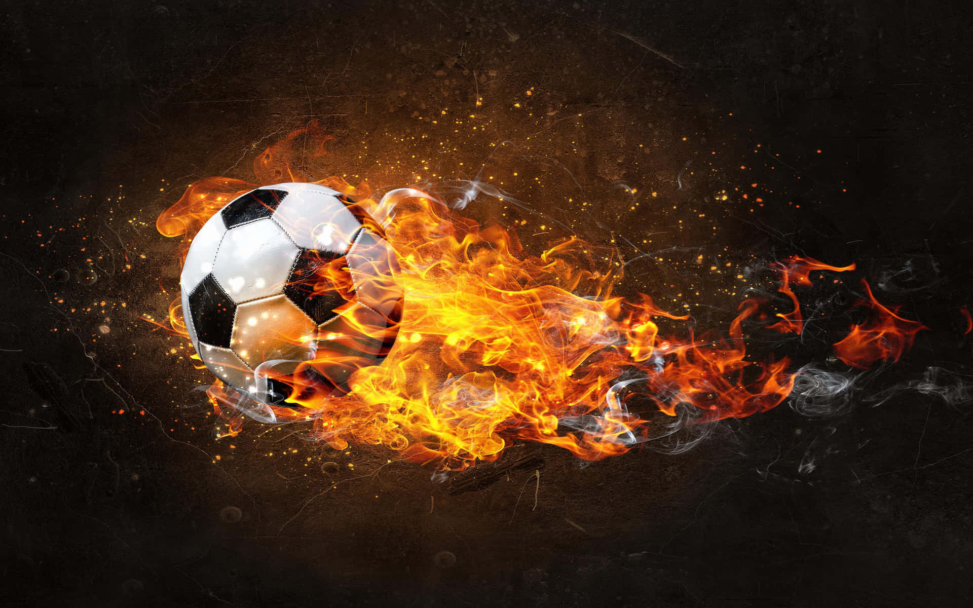 Kick It Up A Notch With Football On Fire Background