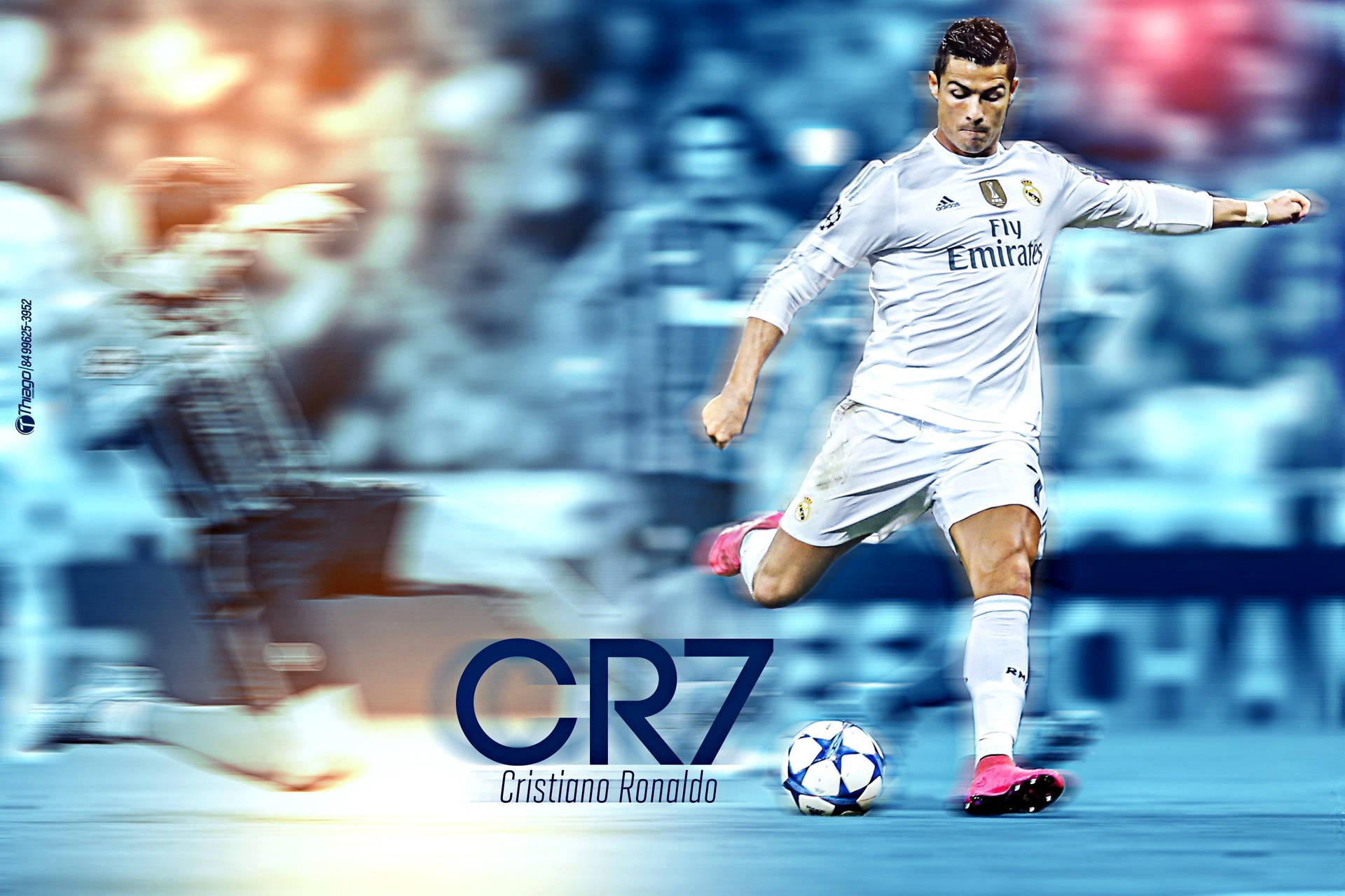 Kicking A Ball Cr7 3d Glitch Background