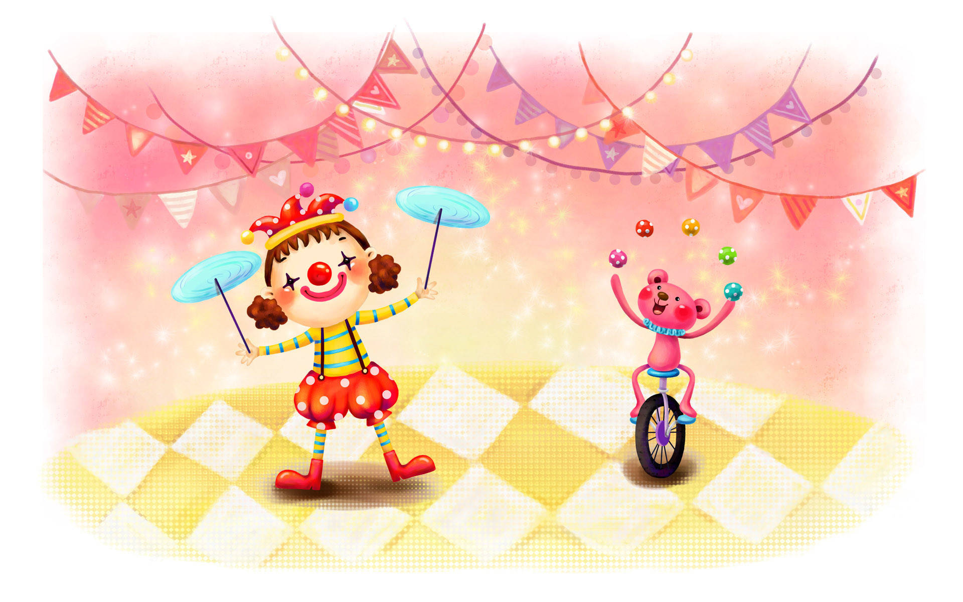 Kid And Clown Background