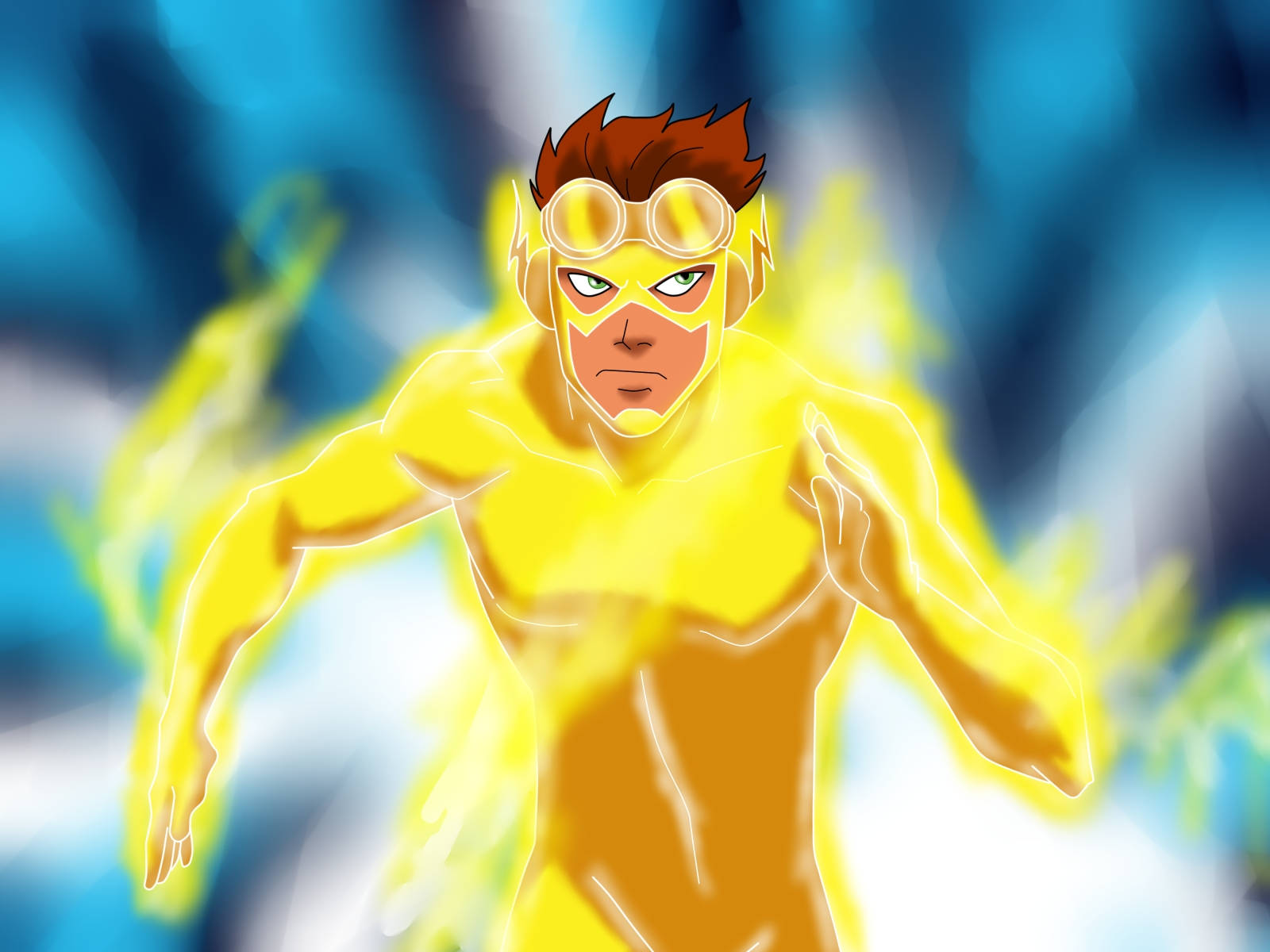 Kid Flash Glowing Background