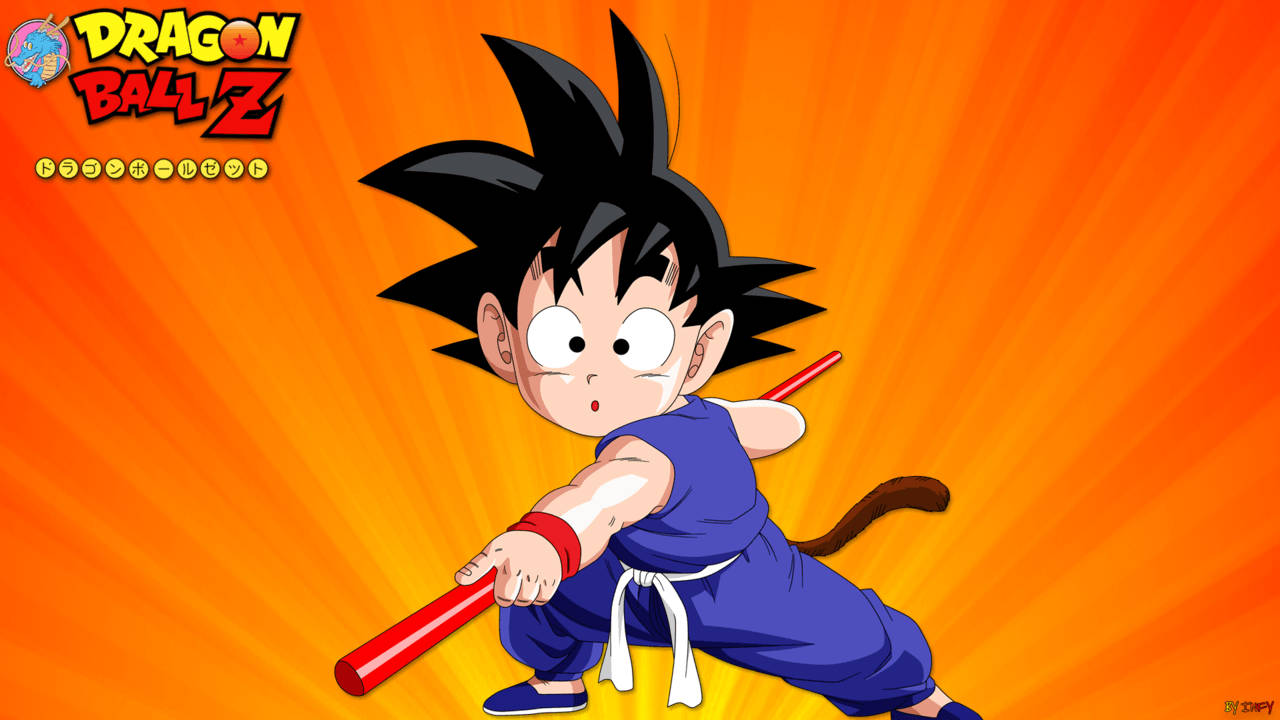 Kid Goku In The World Of Dragon Ball Z Background