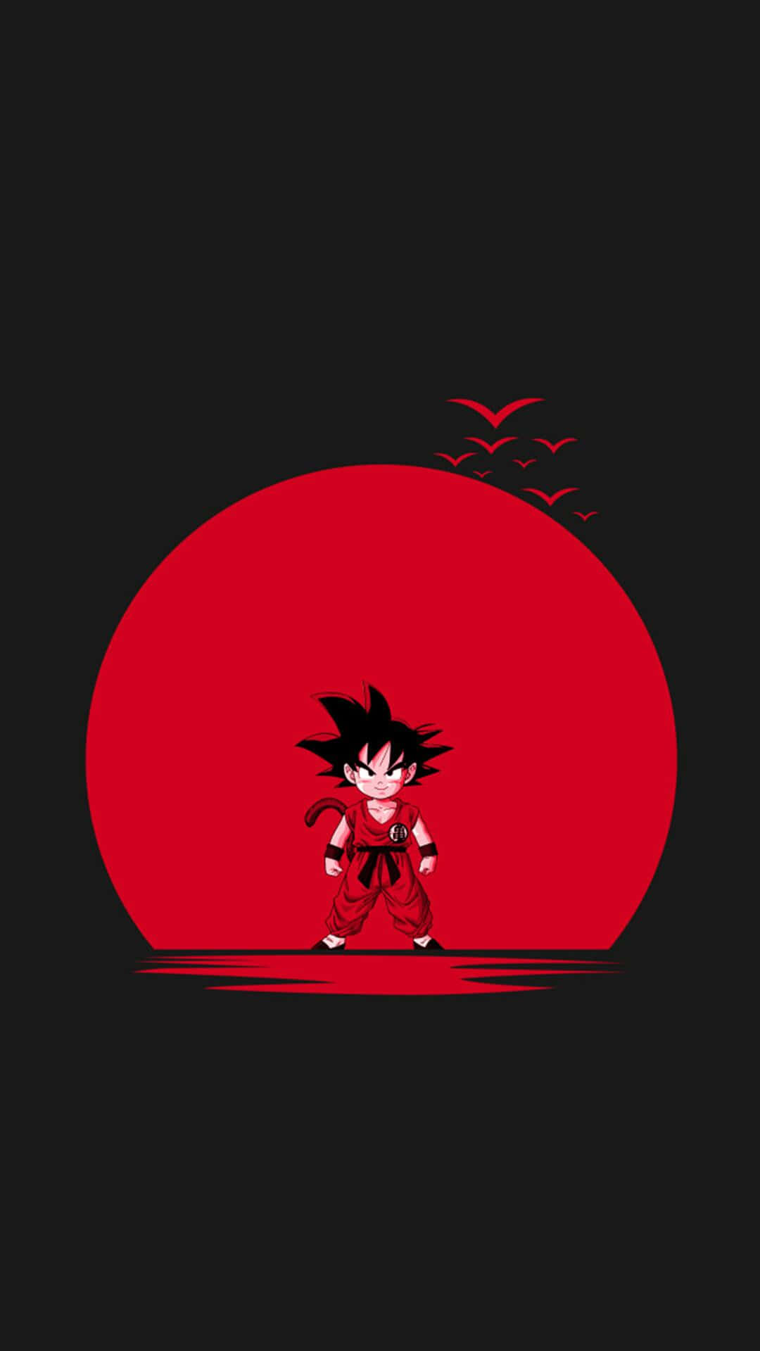 Kid Goku Minimalist Sunset Art Background