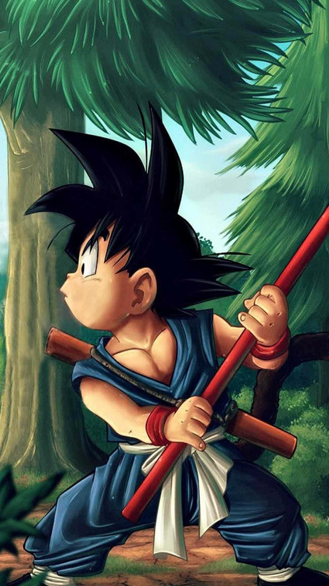 Kid Goku Powers Up With Kaio-ken