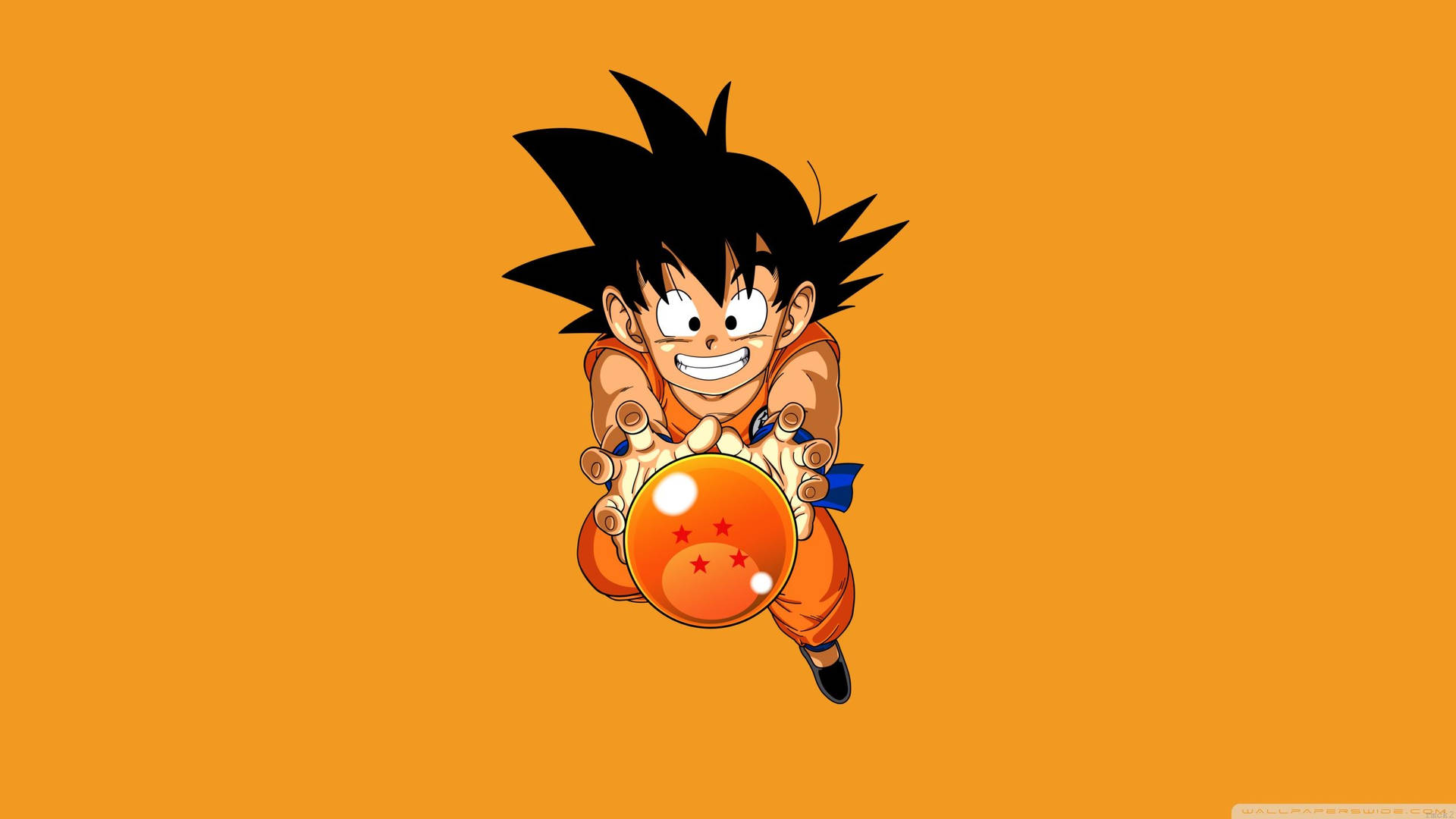 Kid Goku With 4 Star Dragon Ball Background