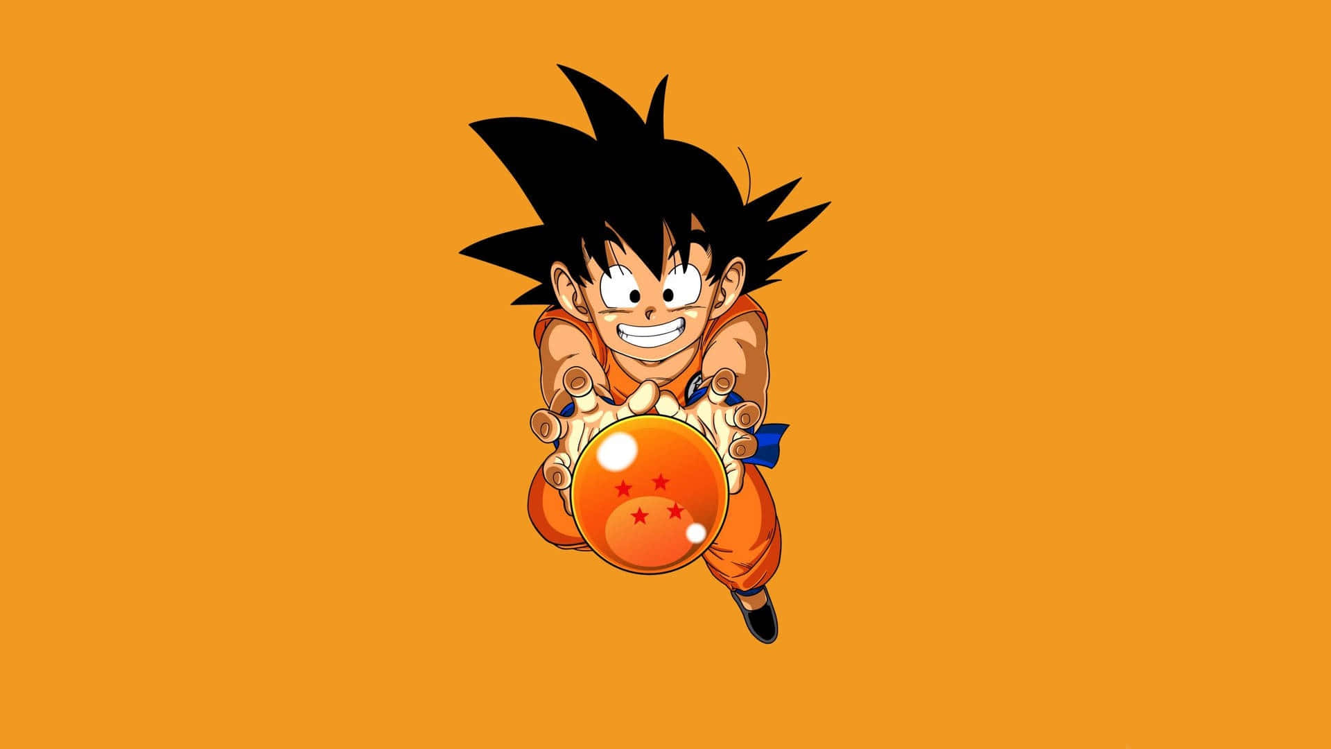 Kid Goku With A Dragon Ball Background