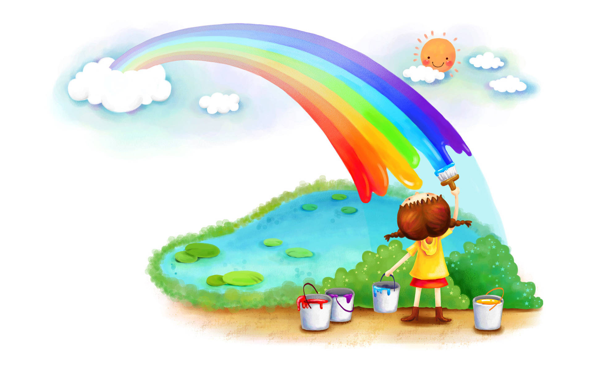 Kid's Rainbow Paint Background