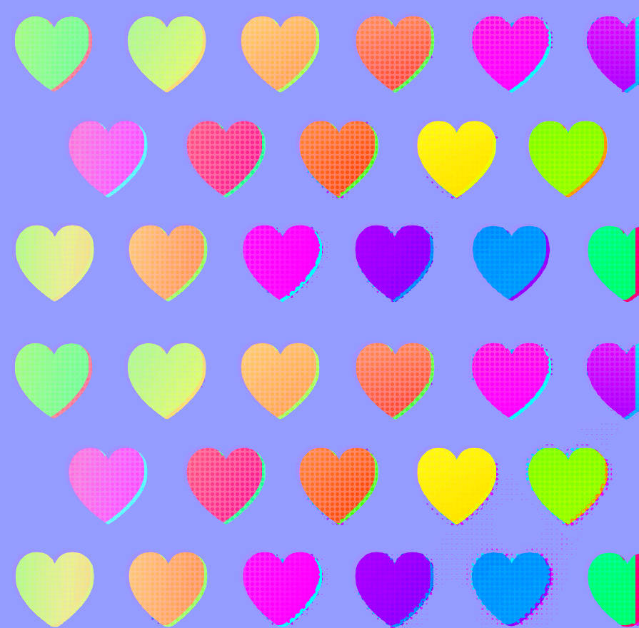Kidcore Colored Heart Pattern Background