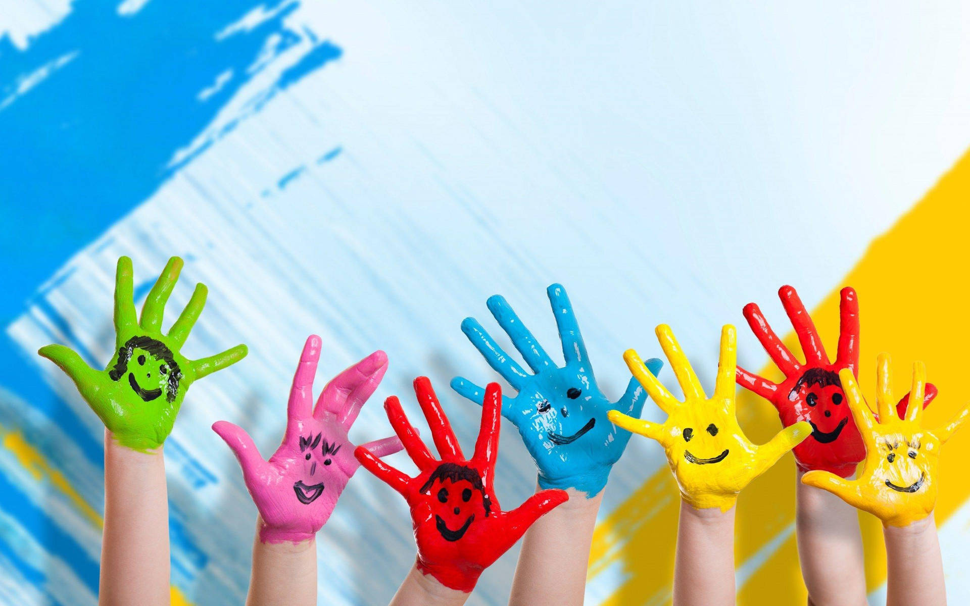 Kids Colorful Hands Background