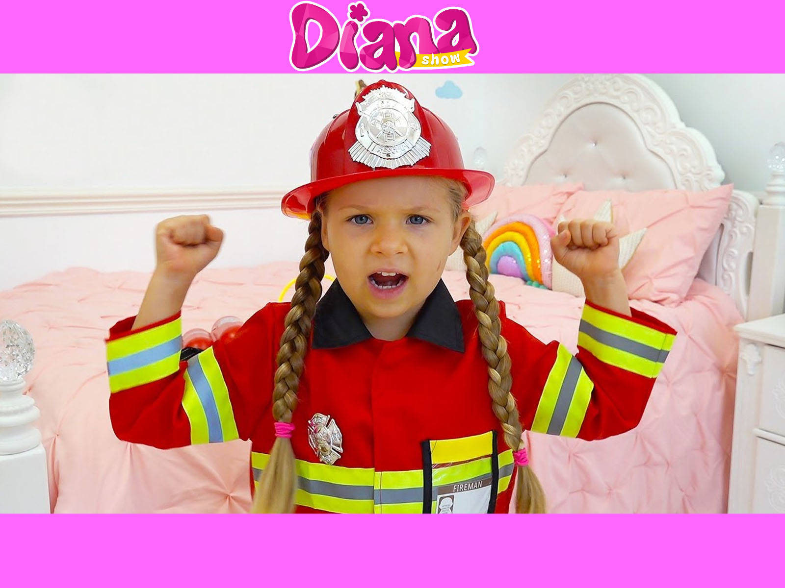 Kids Diana Show As A Firefighter Background